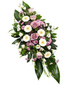 Purple and White Coffin Spray