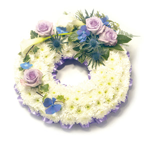 Massed Wreath With Lilac Spray